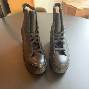 Converse Chuck 70 De Luxe Heel Leather Black Monochrome Women's 6.5 New A06145C